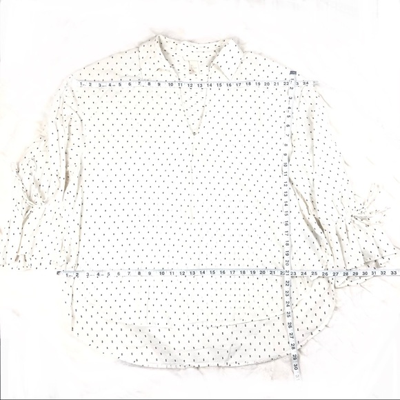 H&M Blouse Women's L White w/ Black Diamond Detail. - Picture 6 of 6